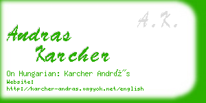 andras karcher business card